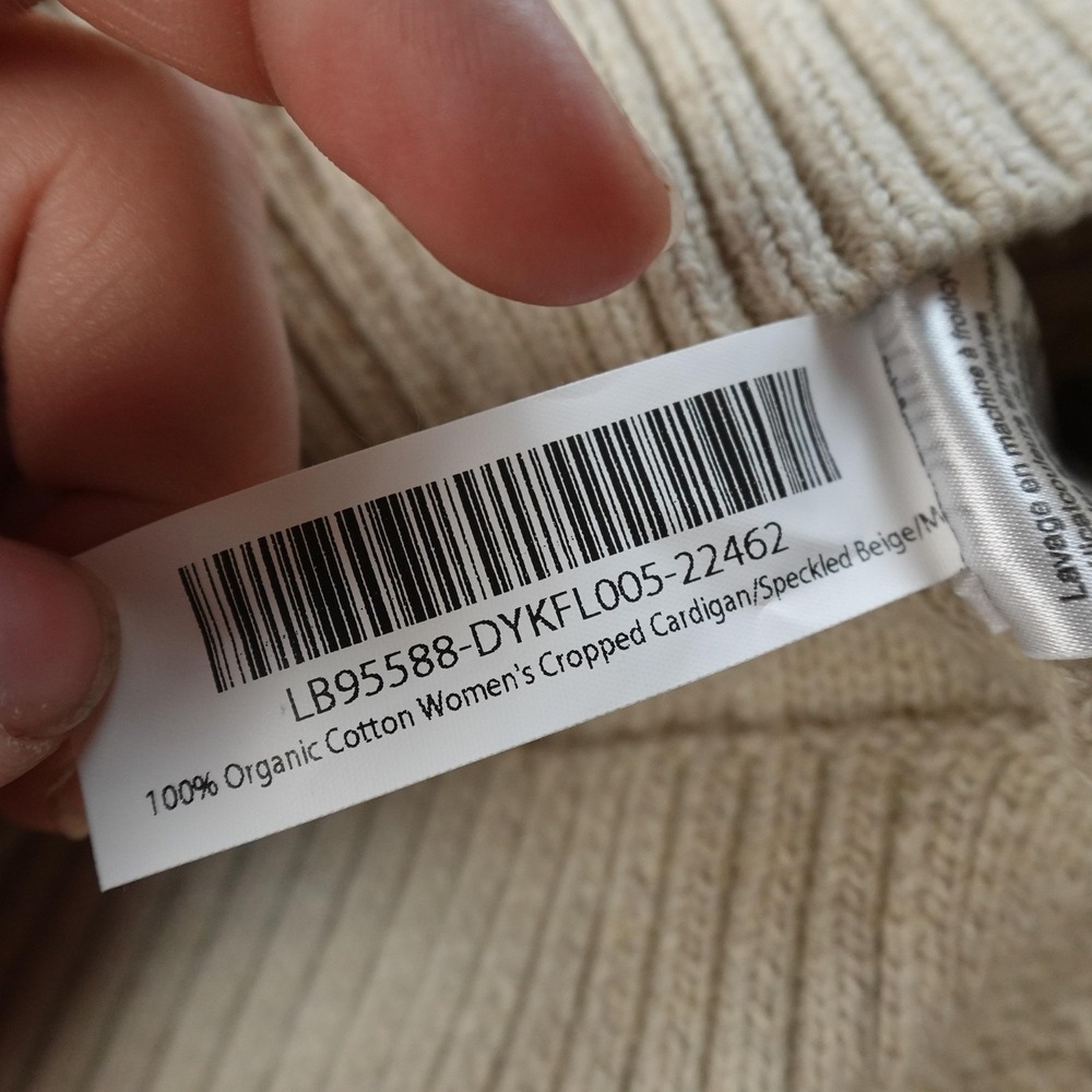 Quince Speckled Beige Button-Up Cropped Cardigan - Picture 12 of 12